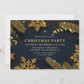 Holly Berry Pine Cones Branch Christmas Party Einladung (Vorderseite)