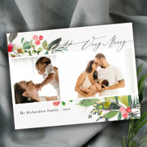 Holly Berry Pine Sehr frohe Weihnachten 2 Foto