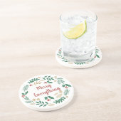 Holly Berry Pine Wreath Merry Alles Urlaub Getränkeuntersetzer (Seite)