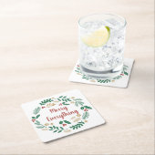 Holly Berry Pine Wreath Merry Everything Holiday S Rechteckiger Pappuntersetzer (Vor Ort)