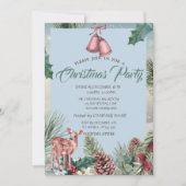 Holly Berry Pinecones, Party der Hirschfirma Einladung (Vorderseite)