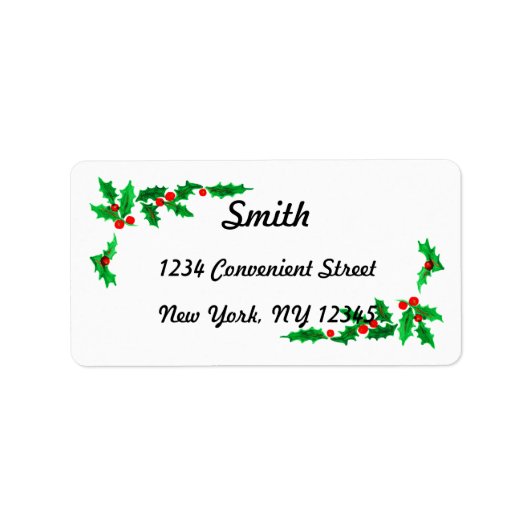 Holly Berry Return Address Label Adressaufkleber (Vorne)