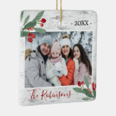 Holly Berry Rustic Birch FOTO White Bark Keramikornament (Rechts)