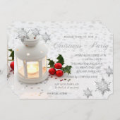 Holly Berry, Schneeflocken, Sterne, Corporate Part Einladung (Vorne/Hinten)