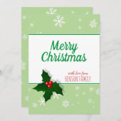 Holly berry Snowflakes Personalizable Weihnachten (Vorne/Hinten)