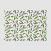 Holly Berry Sprig Pattern Seidenpapier (Vorderseite)