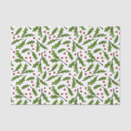 Holly Berry Sprig Pattern Seidenpapier