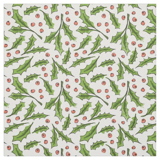 Holly Berry Sprig Pattern Stoff (Muster)