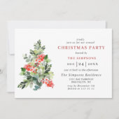 Holly Berry Tree Holiday CHRISTMAS PARTY Einladung (Vorderseite)