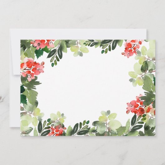 Holly Berry Tree Virtual CHRISTMAS HOLIDAY Party Einladung (Rückseite)