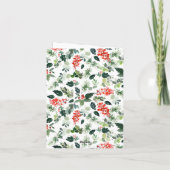 Holly Berry Tree Weihnachtsgrüße Dankeskarte (Rückseite)