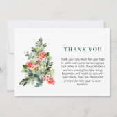 Holly Berry Tree Weihnachtsgrüße Dankeskarte (Vorderseite)