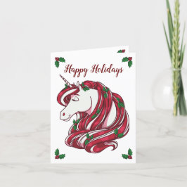 Holly Berry Unicorn Feiertagskarte