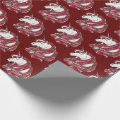 Holly Berry Unicorn Geschenkpapier (Ecke)