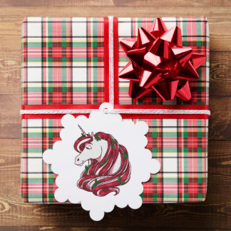 Holly Berry Unicorn Ornament Karte