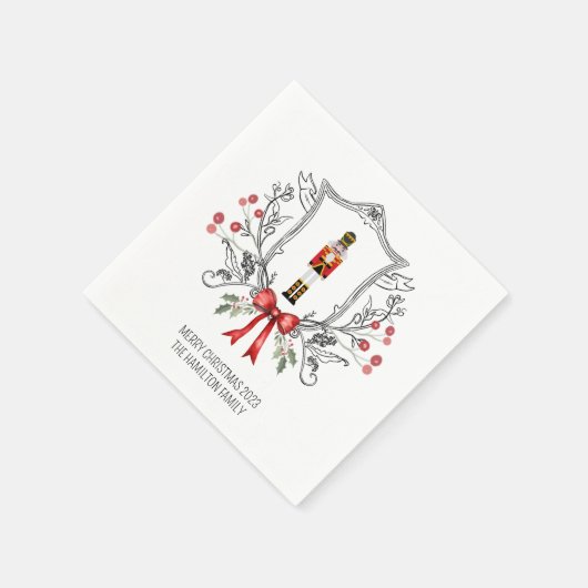 Holly Berry Wappen Nutcracker Christmas Napkins Serviette (Ecke)