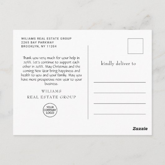 Holly Berry Weihnachtsfeiertag Vielen Dank Postkarte (Rückseite)