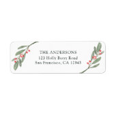 Holly Berry Weihnachtsferien-Rücksendeadresse (Vorne)