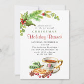 Holly Berry Weihnachtszweig Einladung (Vorderseite)