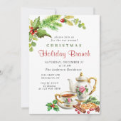 Holly Berry Weihnachtszweig Einladung (Vorderseite)