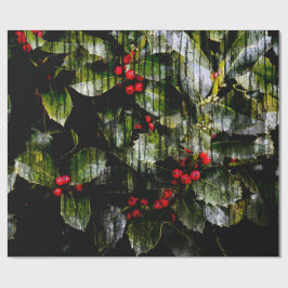 Holly Berry Wrapping Paper, 30" x 6' Geschenkpapier