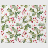 Holly Berry Wrapping Paper! Geschenkpapier (Flach)