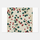 Holly Berry Wrapping Paper Geschenkpapier Set (Vorderseite 2)