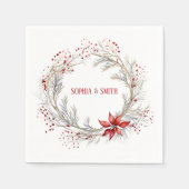 Holly Berry Wreath Christmas Serviette (Vorderseite)