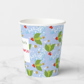 Holly Bery Muster Merry Christmas Paper Cup Pappbecher (Rückseite)