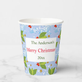Holly Bery Muster Merry Christmas Paper Cup Pappbecher
