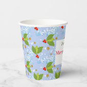 Holly Bery Muster Merry Christmas Paper Cup Pappbecher (Vorderseite)