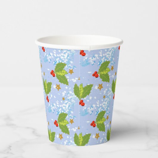 Holly Bery Muster Merry Christmas Paper Cup Pappbecher (Rechts)