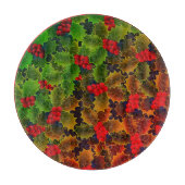 Holly Bery und Blätter glühend Winterherz Schneidebrett (Vorderseite)