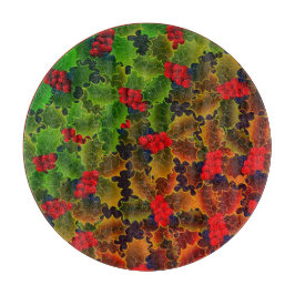 Holly Bery und Blätter glühend Winterherz Schneidebrett