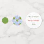 Holly Bery und Blätter Muster Frohe Weihnachten Konfetti (Vorderseiten)