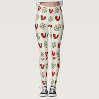 Holly Bird & Snowflake Weihnachtsleggings Damen Leggings