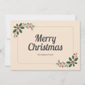 Holly Blätter & Berries - Frohe Weihnachten (Vorderseite)