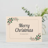 Holly Blätter & Berries - Frohe Weihnachten (Stehend Vorderseite)