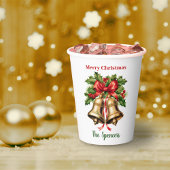 Holly Blätter & Berries Goldbrände Frohe Weihnacht Pappbecher