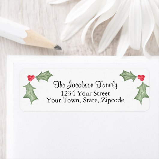 Holly Blätter & Berries Rücksendeadresse (Insitu)