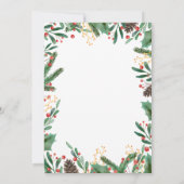 Holly Blätter Berry Christmas | Hochzeit Einladung (Rückseite)