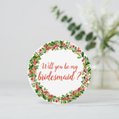 Holly Blätter Berry Christmas | Hochzeit Einladung (Stehend Vorderseite)