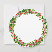 Holly Blätter Berry Christmas | Hochzeit Einladung (Rückseite)