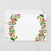 Holly Blätter Berry Christmas | Hochzeit RSVP (Rückseite)
