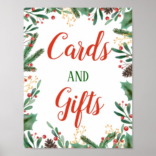 Holly Blätter Berry | Karten und Geschenke für Hoc Poster (Vorne)