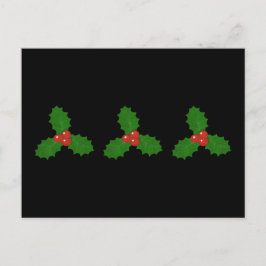 Holly Blätter Holiday Postcard Feiertagspostkarte