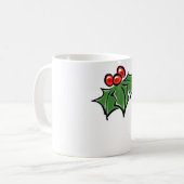 Holly-Blätter, Holly-Beeren, lustige botanische Fe Kaffeetasse (Vorderseite Links)
