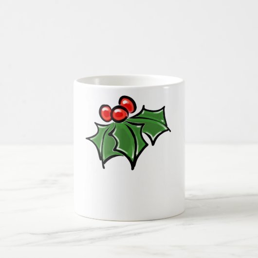 Holly-Blätter, Holly-Beeren, lustige botanische Fe Kaffeetasse (Mittel)