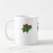 Holly-Blätter, Holly-Beeren, lustige botanische Fe Kaffeetasse (Links)