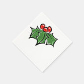 Holly-Blätter, Holly-Beeren, lustige botanische Fe Serviette (Ecke)
